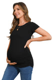 Bearsland Women's Maternity T-Shirt Classic Side Ruffle