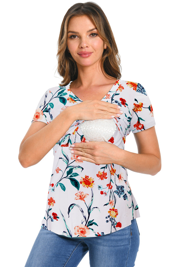 Bearsland Womens V Neck Nursing Tops Maternity Breastfeeding Tee Shirts