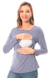 Bearsland Women's Maternity Clothes Long Sleeves Breastfeeding Shirts