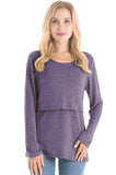 Women's 3 Packs Maternity Clothes Long Sleeves Breastfeeding Shirts Nursing Top