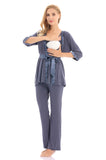 Bearsland Maternity Nursing Pajamas 3 Piece Set