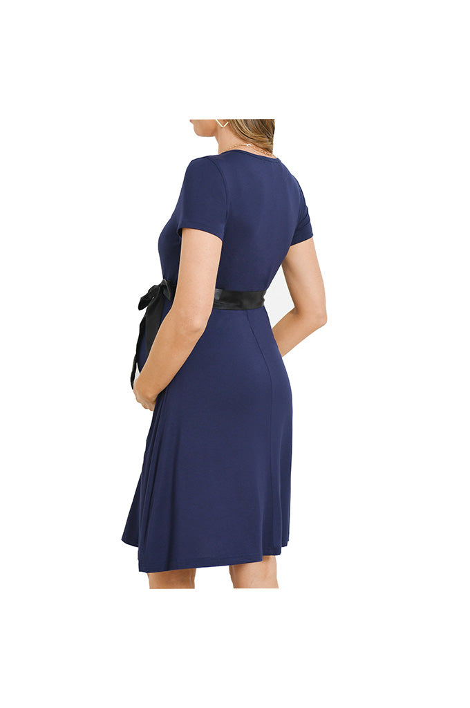Bearsland Women's Maternity Midi Dress Short Sleeve Casual Beach Pregn Bearsland Women's Maternity Midi Dress Short Sleeve Casual Beach Pregn