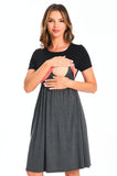 Bearsland Women’s Short Sleeve Nursing Dress with Pocket