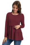 Bearsland Women’s Nursing Top 3pack Long Sleeve Scoop Neck Breastfeeding Shirts
