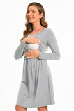 Bearsland Women's V-Neck Long Sleeve Maternity Dresses Nursing Dresses