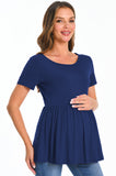 Bearsland Maternity Tops Short Sleeve Scoop Neck Pregnancy Clothes