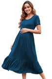 BEARSLAND round neck short sleeve maternity dress