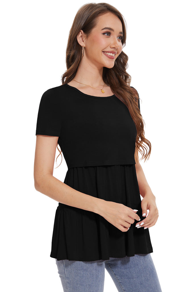 Bearsland Women’s Nursing Top 3pack Short Sleeve Scoop Neck Nursing Shirt