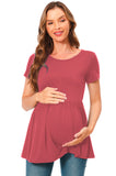 Bearsland Maternity Tops Short Sleeve Scoop Neck Pregnancy Clothes