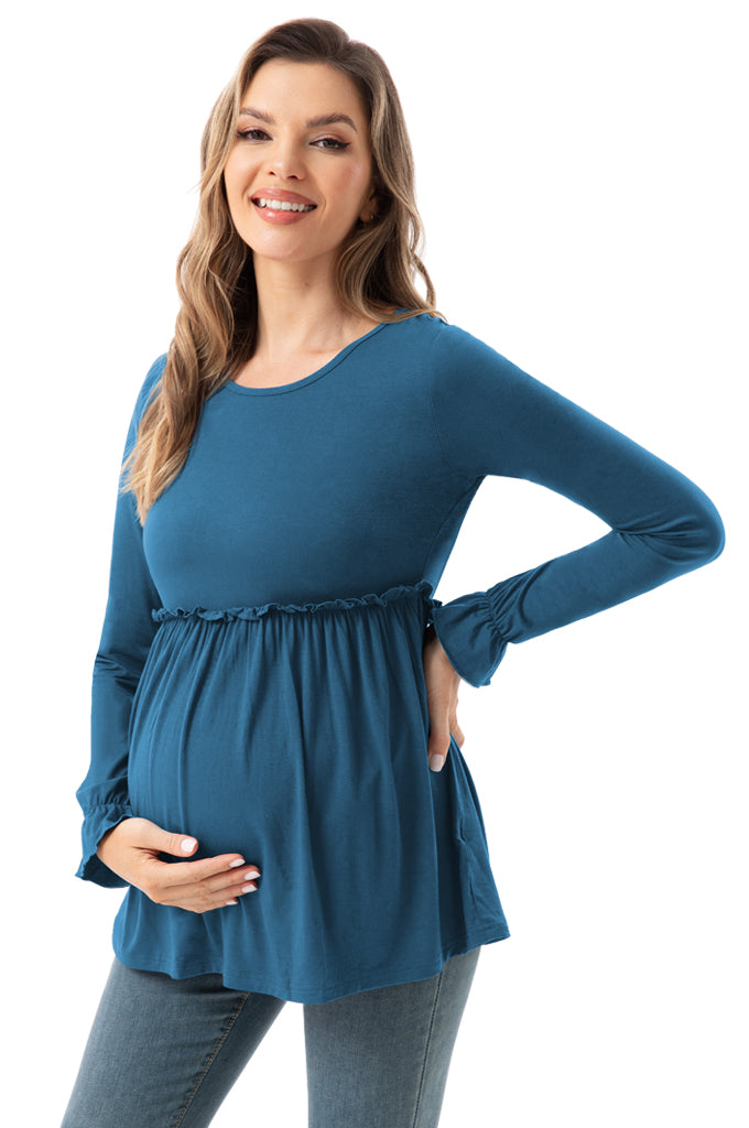 Bearsland  Long Sleeve Round Neck Casual Pregnancy Clothes