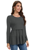 Bearsland Women’s Nursing Top 3pack Long Sleeve Scoop Neck Breastfeeding Shirts