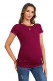 Bearsland Women's Maternity T-Shirt Classic Side Ruffle