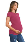 Bearsland Women's Maternity T-Shirt Classic Side Ruffle