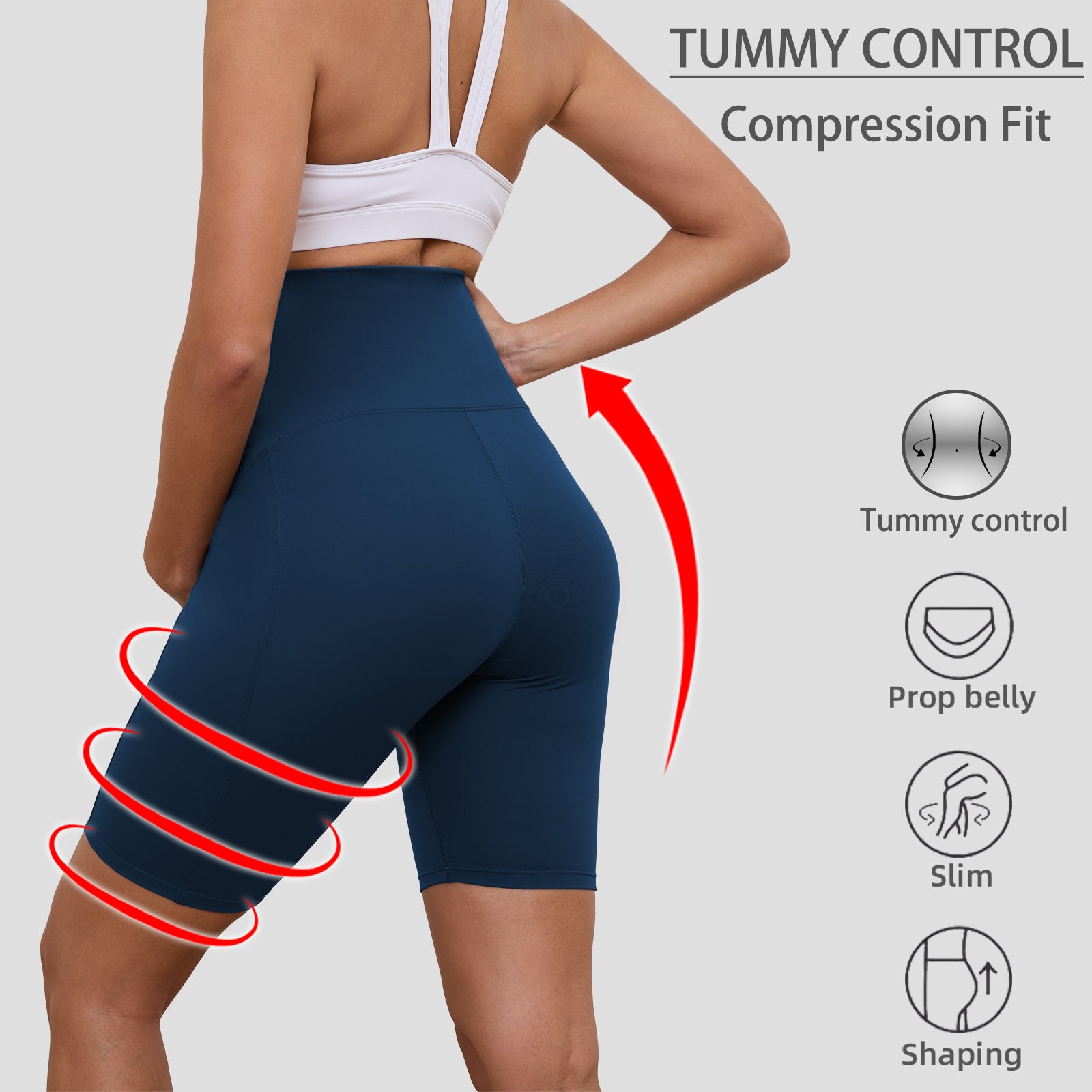 DDLUYY Women's Plus Size Butterluxe Tummy Control High Waist Yoga Shorts Workout Athletic Biker Shorts with Pockets 3-Pack