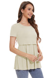 Bearsland Women’s Nursing Top 3pack Short Sleeve Scoop Neck Nursing Shirt