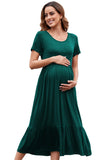 BEARSLAND round neck short sleeve maternity dress