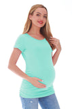 Bearsland Women's Maternity T-Shirt Classic Side Ruffle