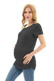 Bearsland Women's Maternity T-Shirt Classic Side Ruffle