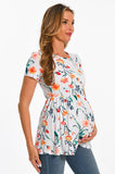Bearsland Scoop Neck Short Sleeve  Maternity Tops