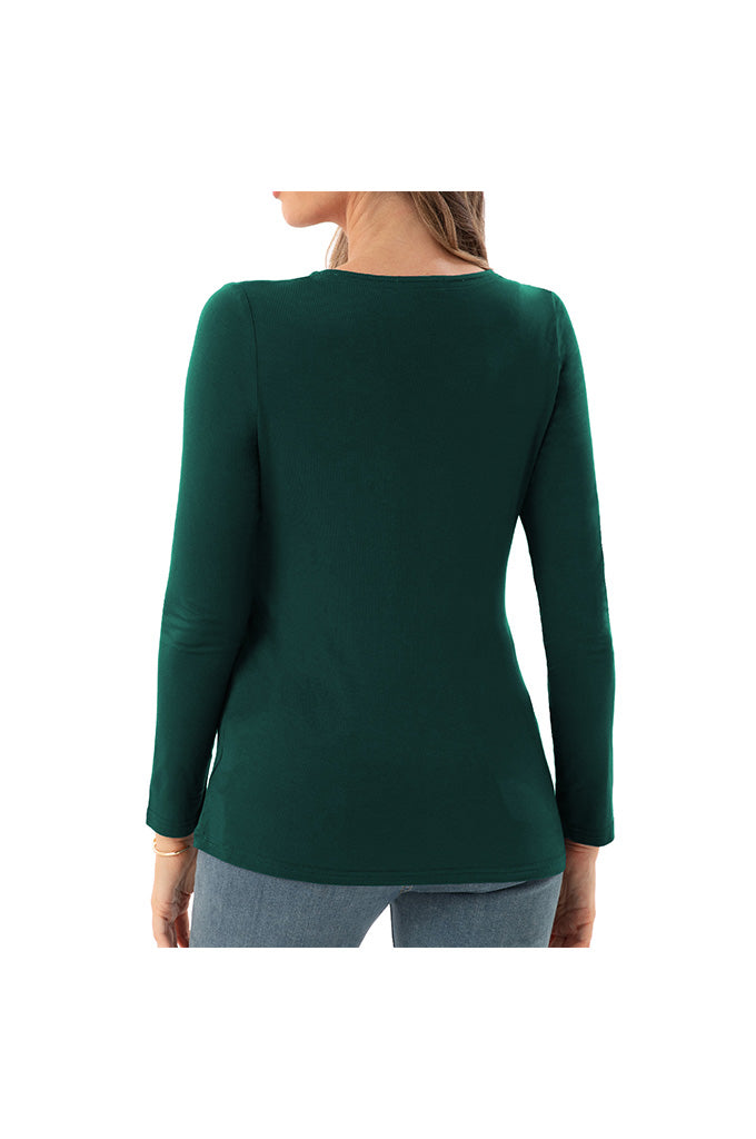 Women's Maternity Nursing Tops Comfy Long Sleeve Breastfeeding T-Shirt 3-Pack