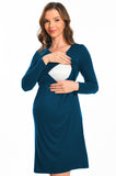 Bearsland Women's V-Neck Long Sleeve Maternity Dresses Nursing Dresses