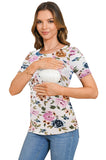 BEARSLAND Women's Round Neck Nursing Short Sleeve Top