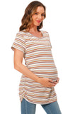 Bearsland Women's Maternity T-Shirt Classic Side Ruffle