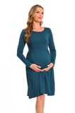 Bearsland Women’s Long Sleeve Maternity Dresses with Pocket