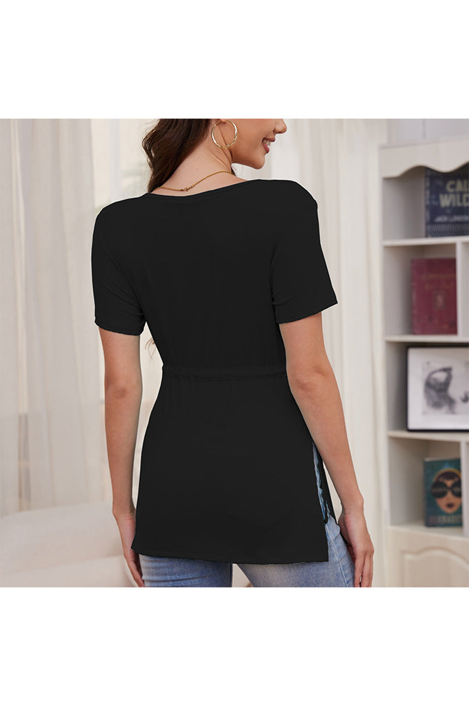 Bearsland Women's Maternity Shirt Casual Tops Side Split Pullovers Pregnancy Clothes