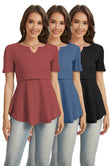 Bearsland 3-pack Short Sleeve V-Neck Nursing Shirt