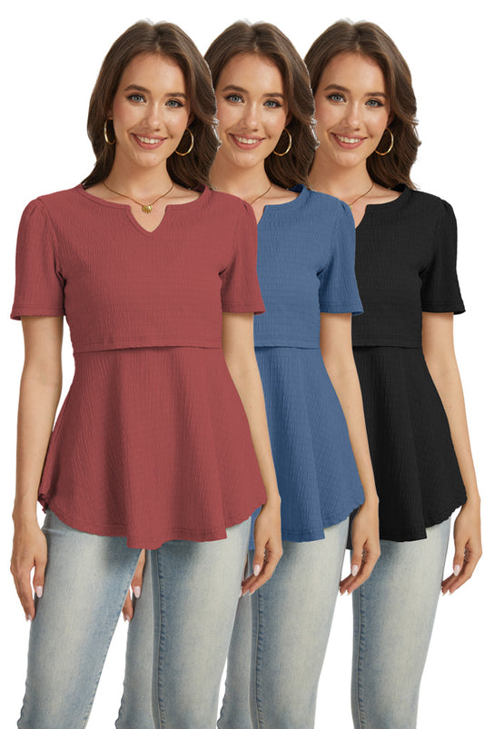 Bearsland 3-pack Short Sleeve V-Neck Nursing Shirt
