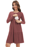Bearsland Women’s Long Sleeve Nursing Dress with Pocket