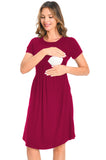 Bearsland Women's Short Sleeves Nursing Dresses with Pockets
