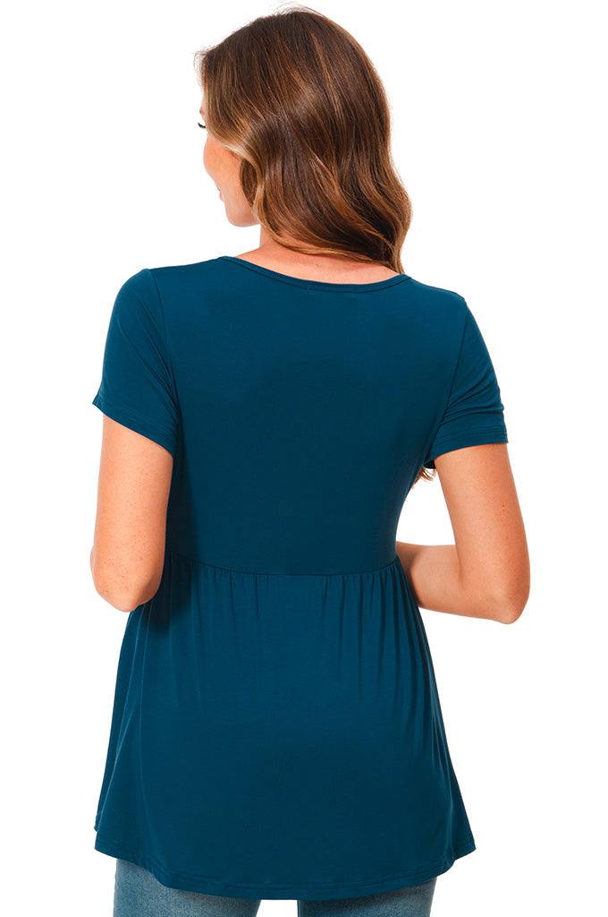 Bearsland Scoop Neck Short Sleeve  Maternity Tops