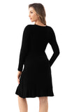 Bearsland Long Sleeve Ruffle Hem Maternity Dress