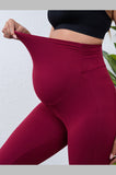 Women's Maternity Capri Leggings over The Belly Pregnancy Yoga Pants Workout Activewear Leggings 2-Pack