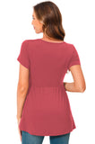 Bearsland Scoop Neck Short Sleeve  Maternity Tops