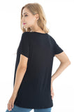 BEARSLAND Round Neck Nursing Short Sleeve Top