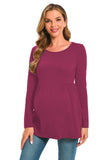 BEARSLAND Round Neck Long Sleeve Maternity Top