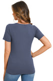 BEARSLAND Women's Round Neck Nursing Short Sleeve Top