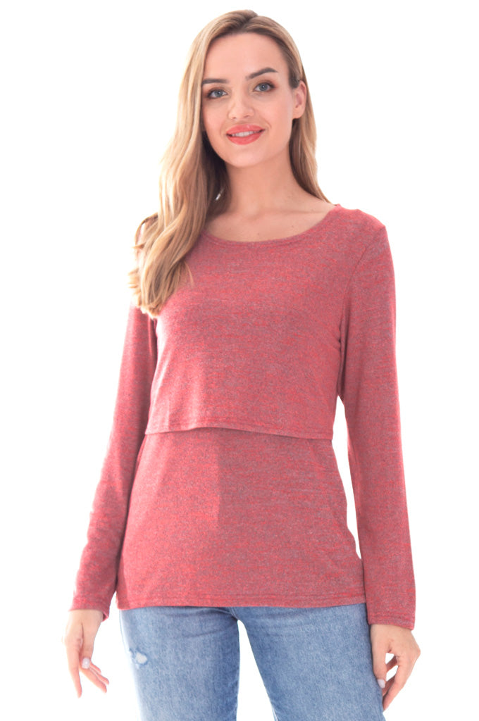 Women's 3 Packs Maternity Clothes Long Sleeves Breastfeeding Shirts Nursing Top