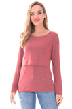 Women's 3 Packs Maternity Clothes Long Sleeves Breastfeeding Shirts Nursing Top