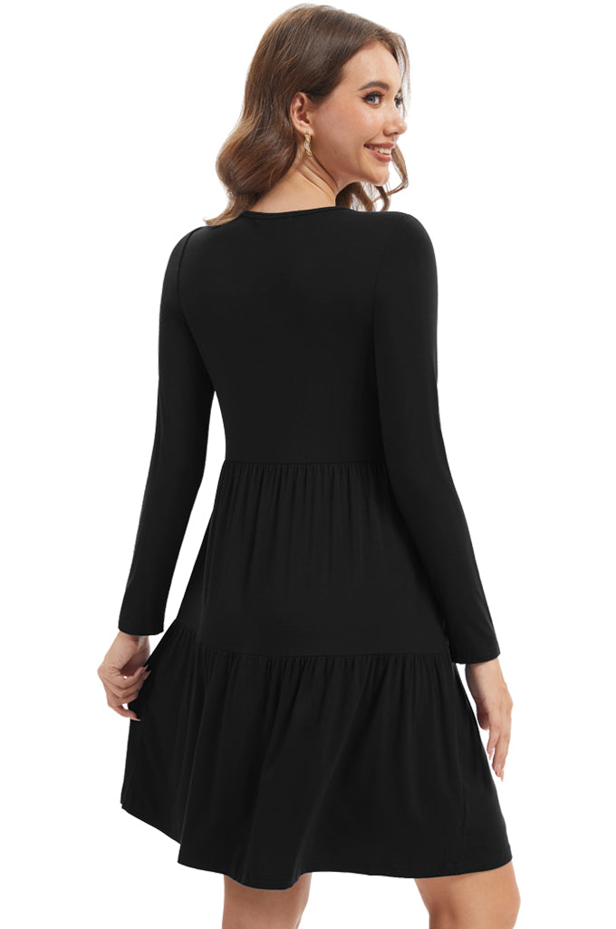 Bearsland Women’s Long Sleeve Nursing Dress with Pocket