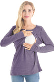Women's 3 Packs Maternity Clothes Long Sleeves Breastfeeding Shirts Nursing Top