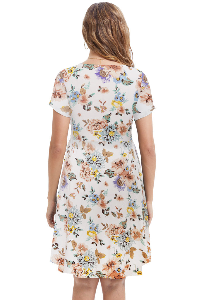 Bearsland Women's Short Sleeves Nursing Dresses with Pockets