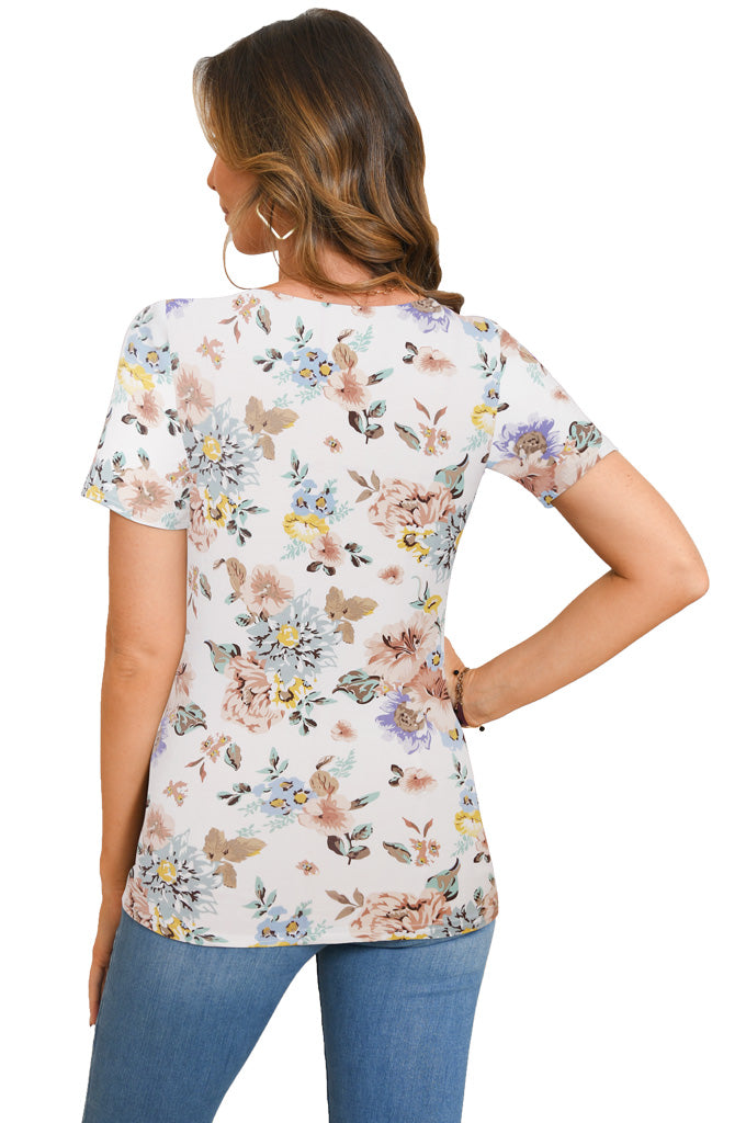 BEARSLAND Women's Round Neck Nursing Short Sleeve Top