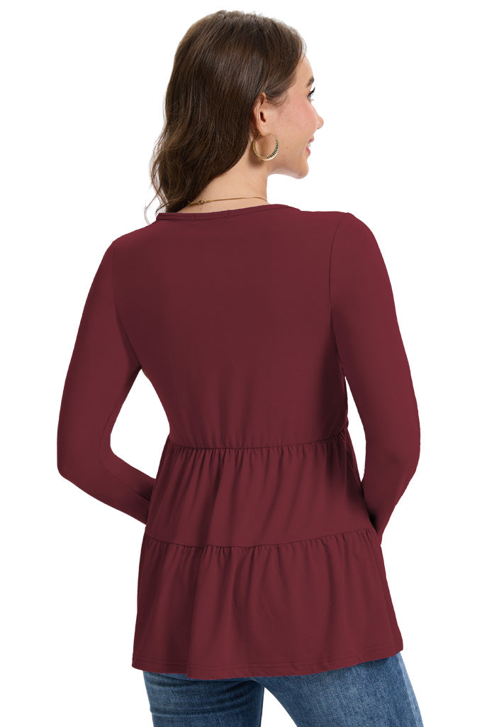 Bearsland Women’s Nursing Top 3pack Long Sleeve Scoop Neck Breastfeeding Shirts