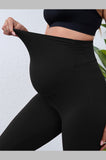 Women's Maternity Capri Leggings over The Belly Pregnancy Yoga Pants Workout Activewear Leggings 2-Pack