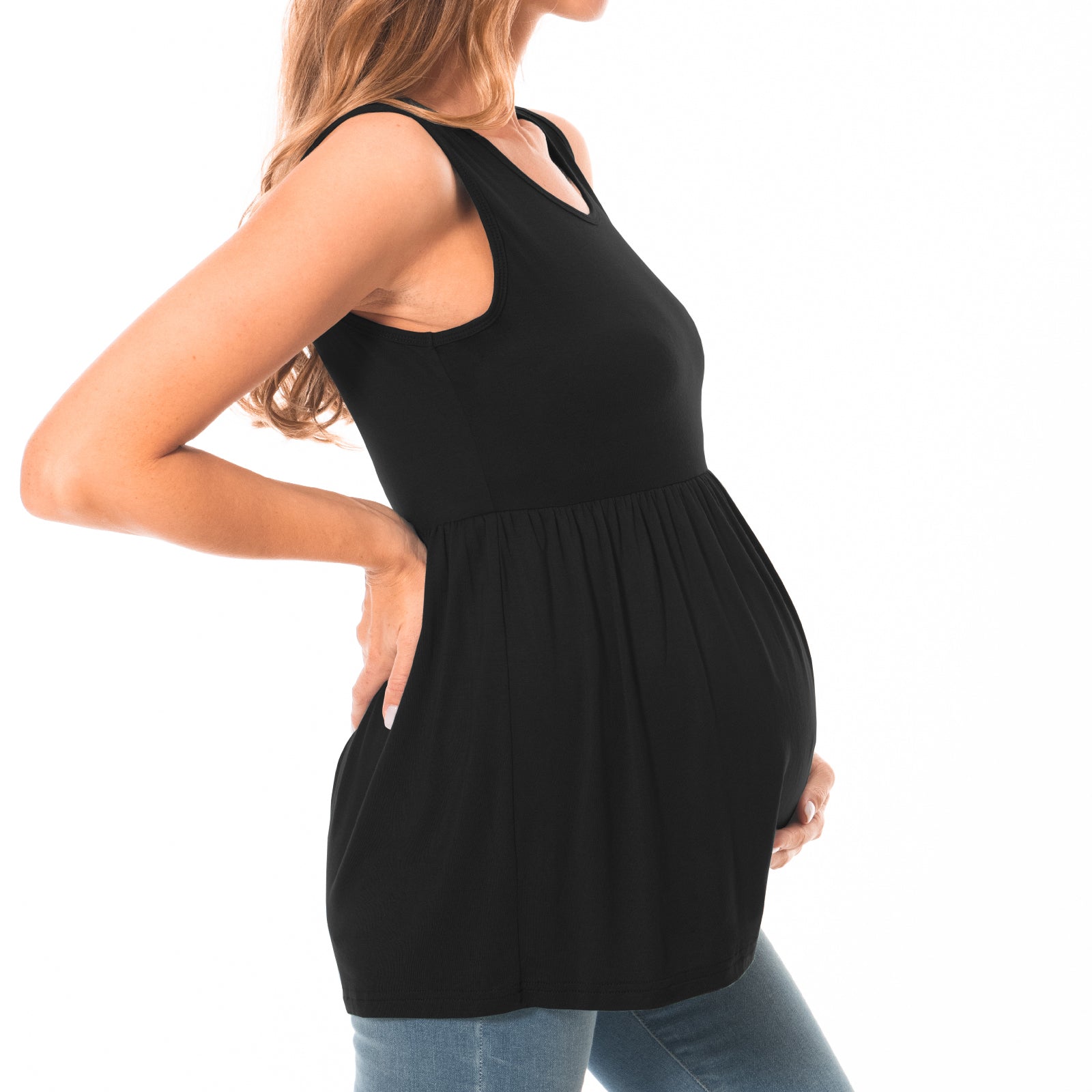 Beaisland 3 Pack Women Maternity Tank Tops Sleeveless Pregnancy Tank Shirts Postpartum Tops Basic Shirts Summer