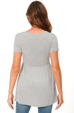 Bearsland Maternity Tops Short Sleeve Scoop Neck Pregnancy Clothes